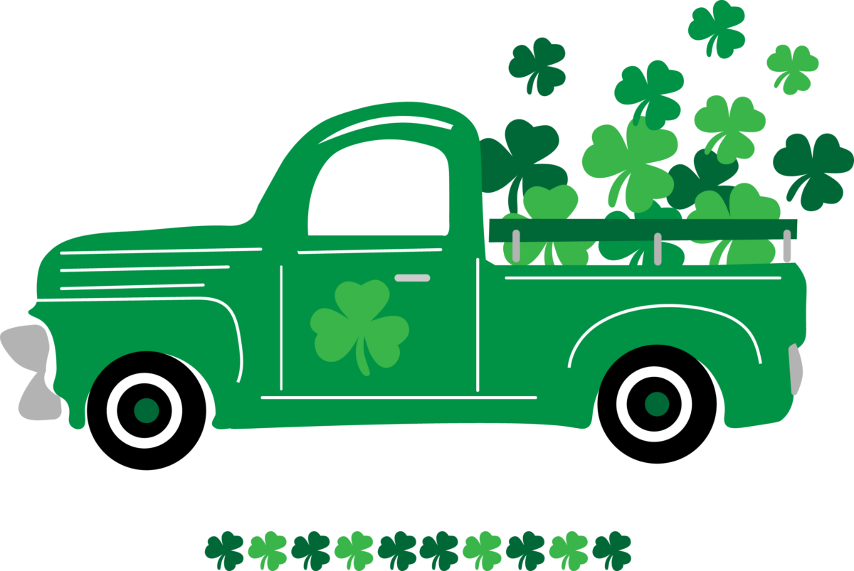 St. patrick's day Truck car SVG