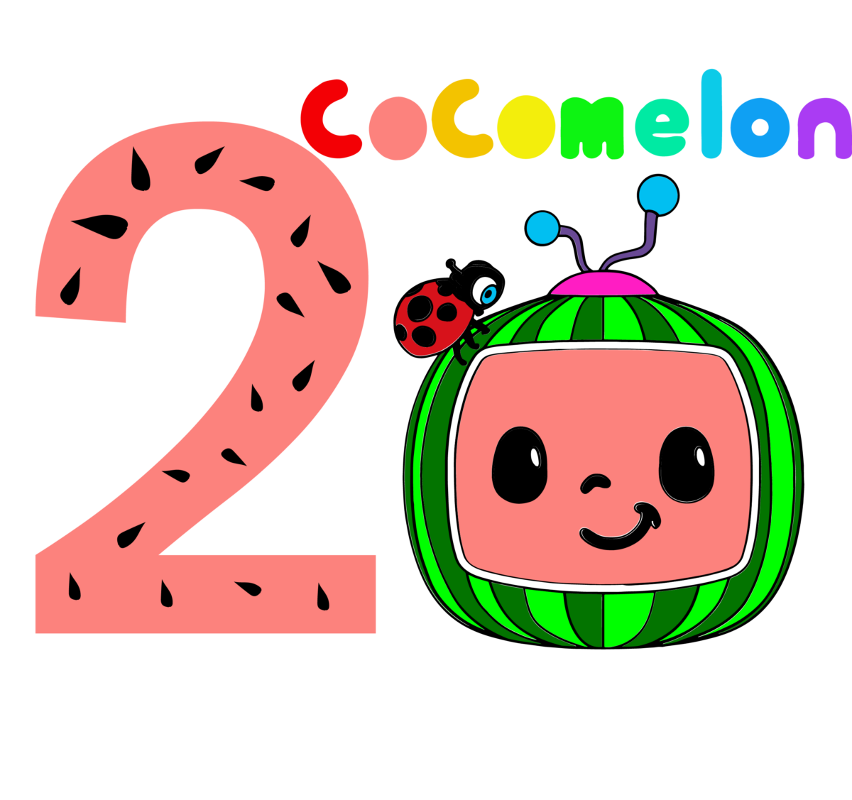 Cocomelon Numbers 2 Svg