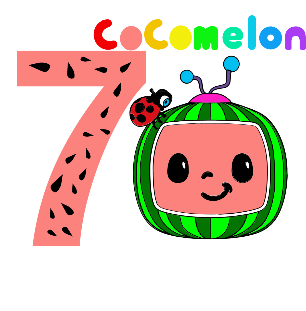 Cocomelon Numbers 7 Svg