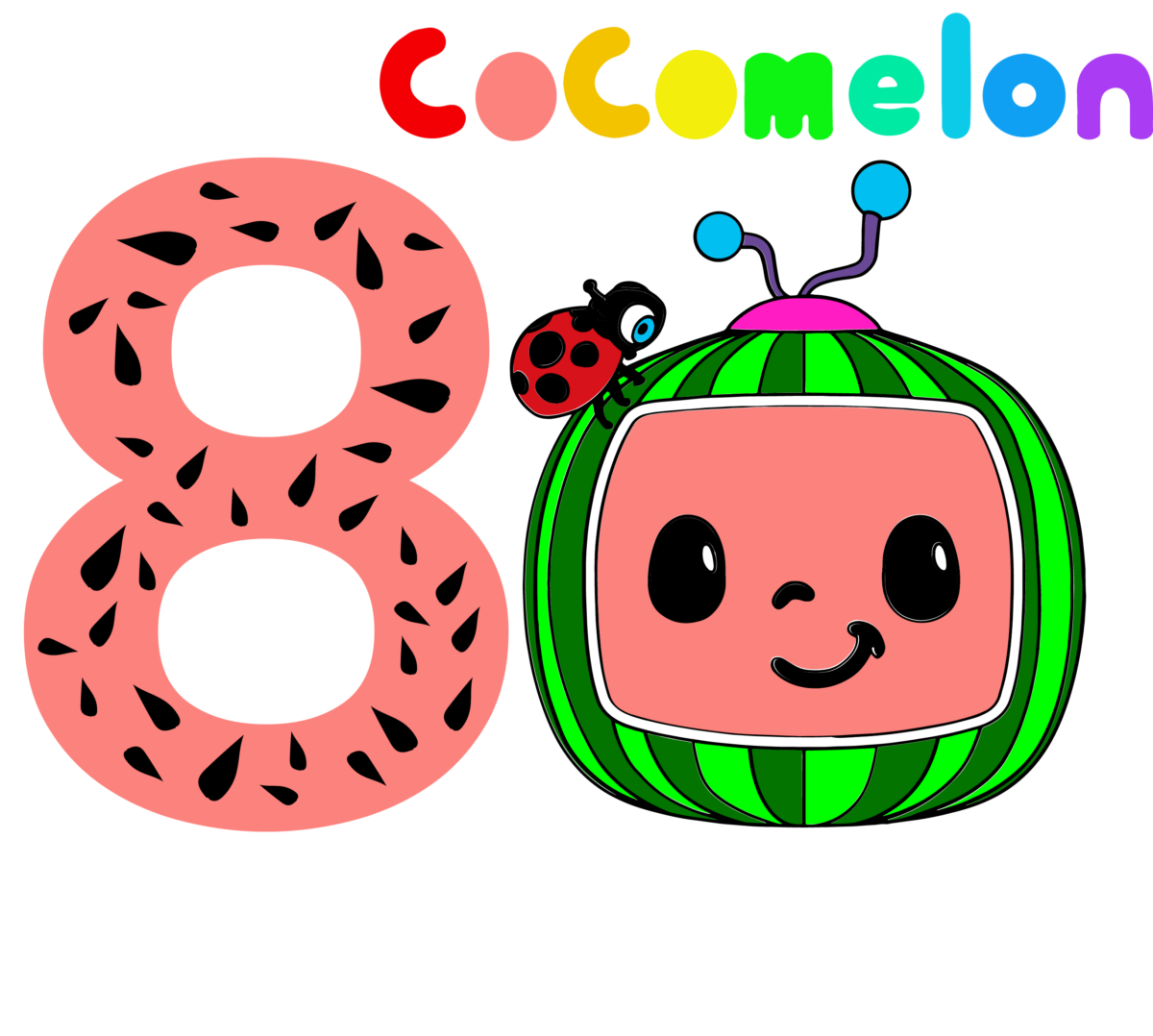 Cocomelon Numbers 8 Svg