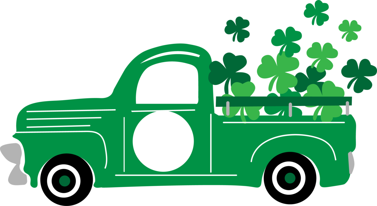 St. patrick's day Truck car SVG