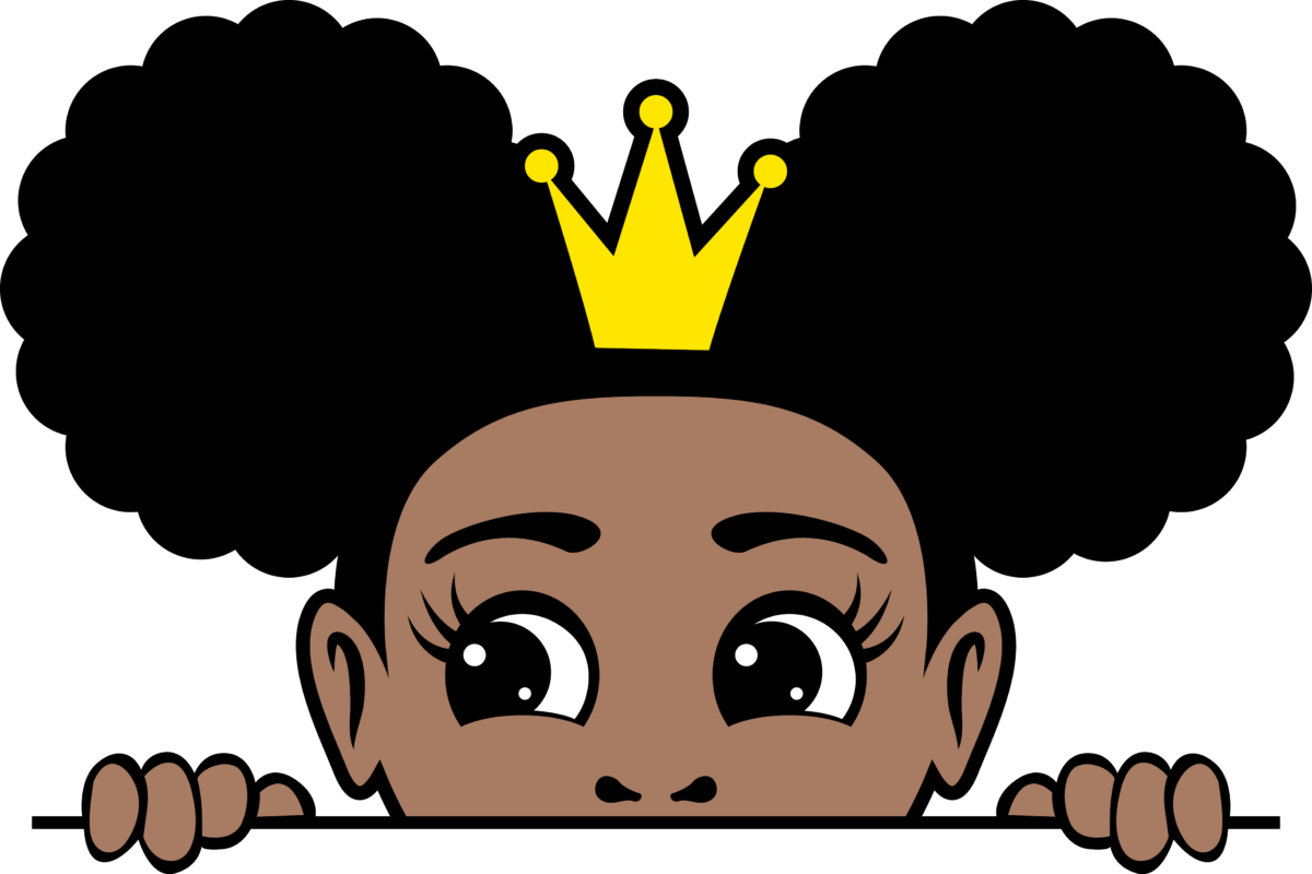 Afro puffs crown girl Svg