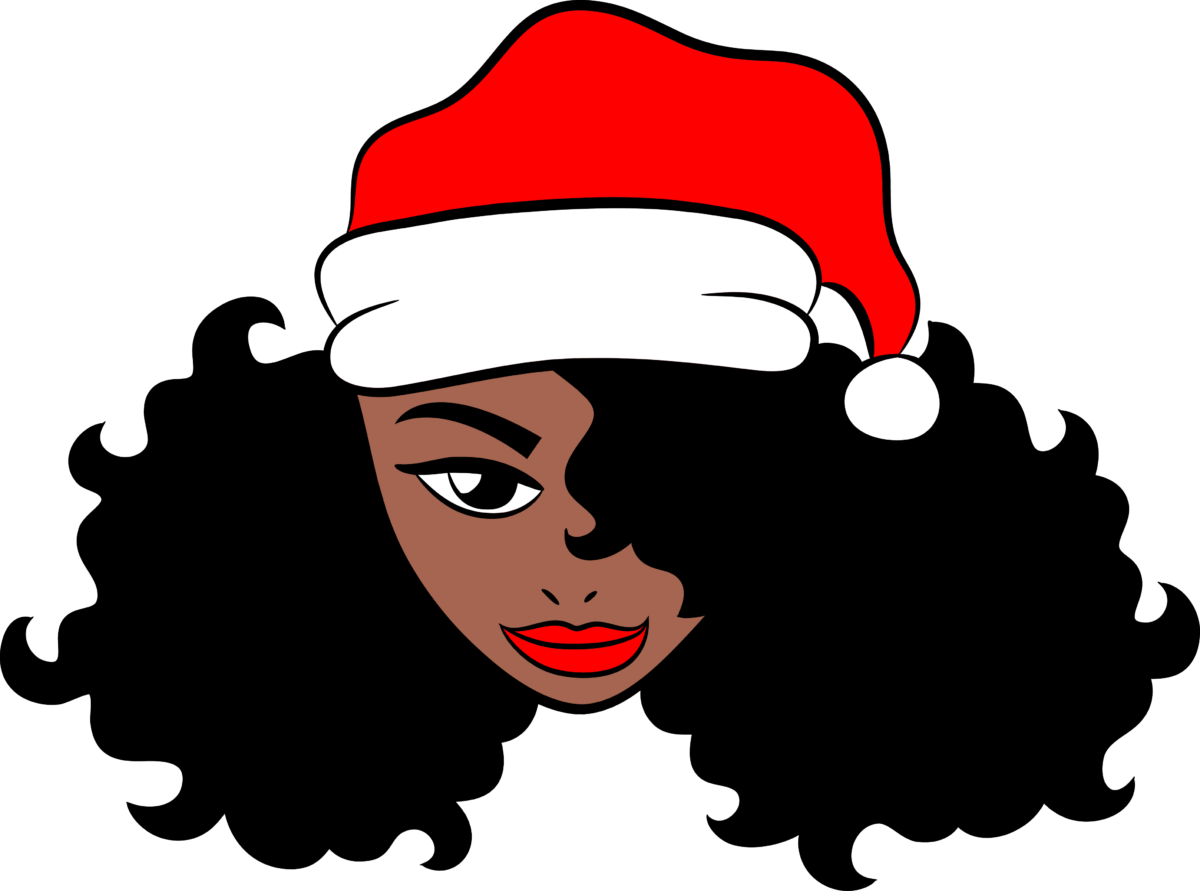 Black santa claus woman Svg