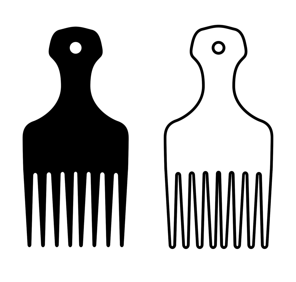 Afro hair pick Svg