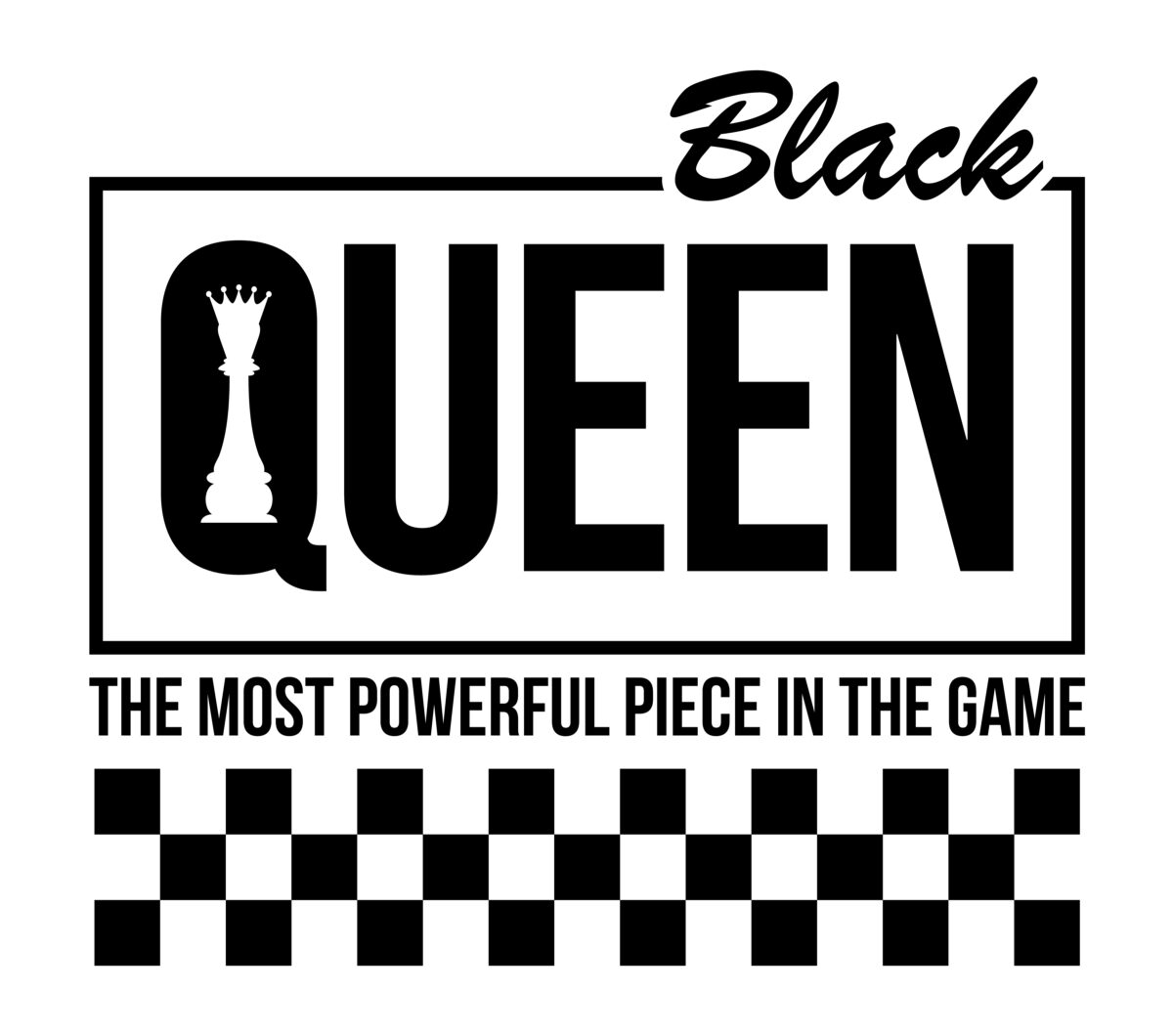 Black queen chess checkered Svg