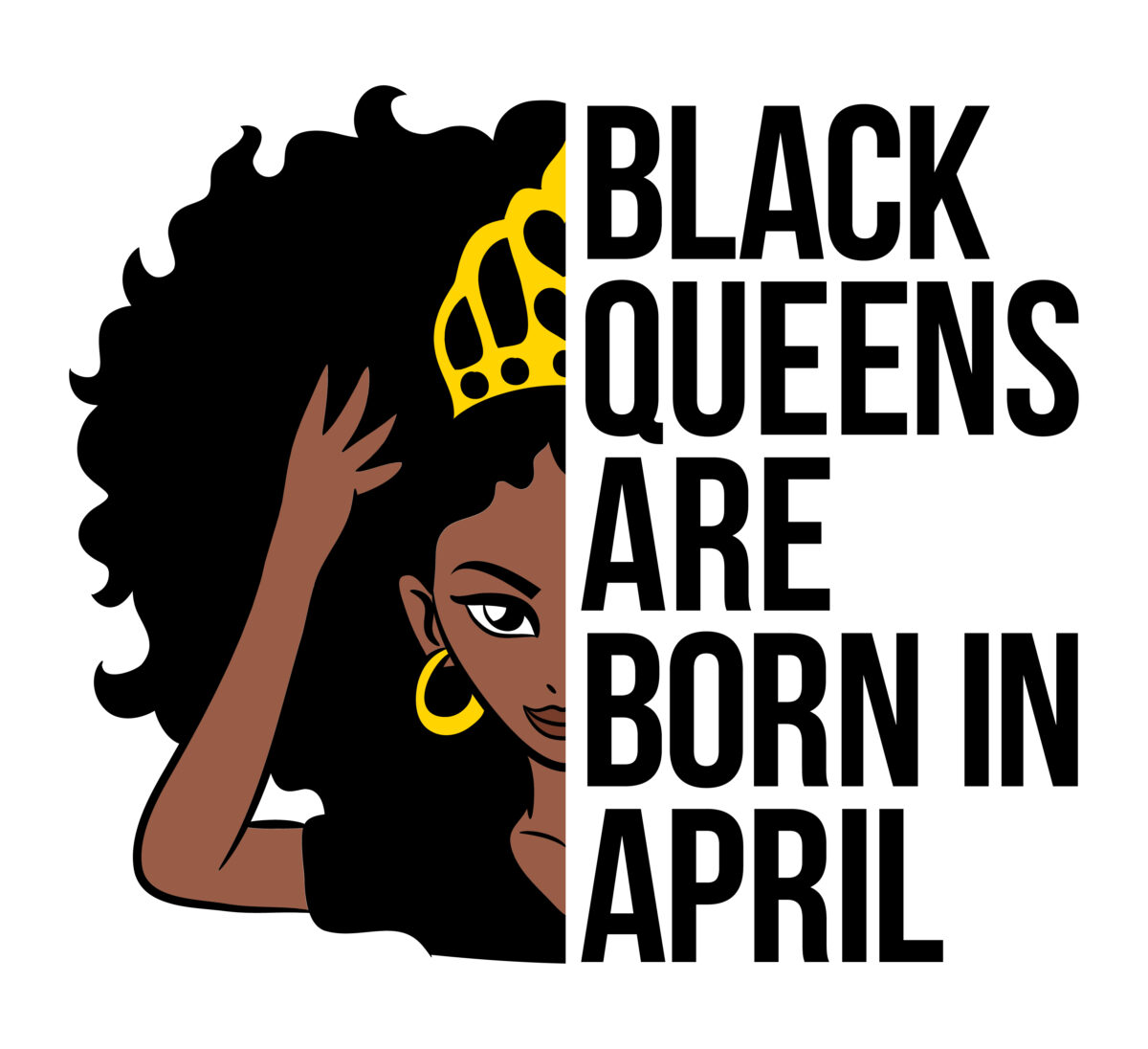 Black queens are born in april Svg