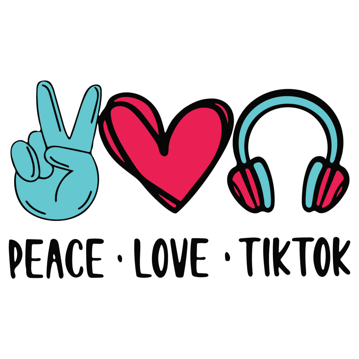 Peace Love Tiktok svg
