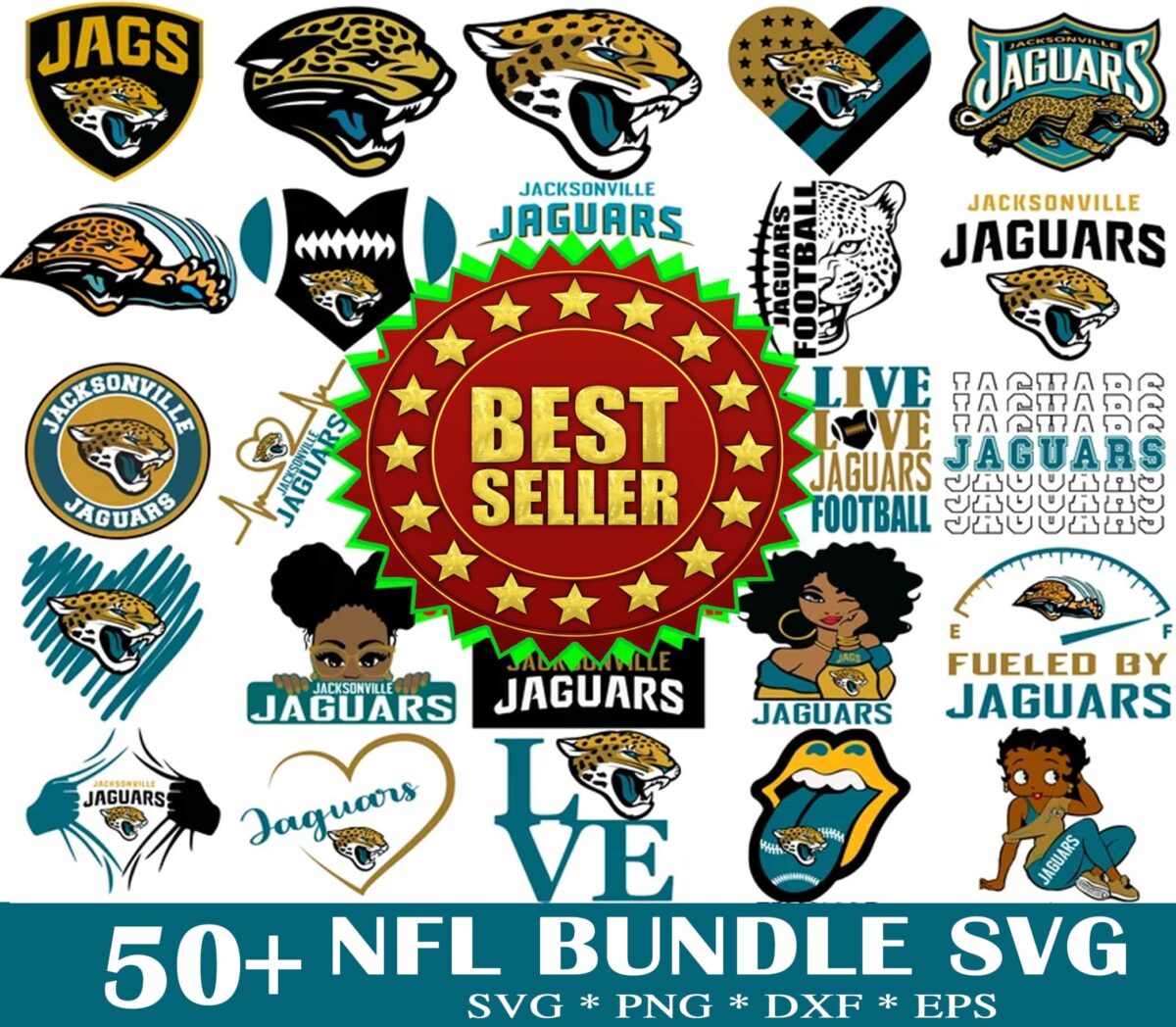 50 Jacksonville Jaguars Svg Bundle