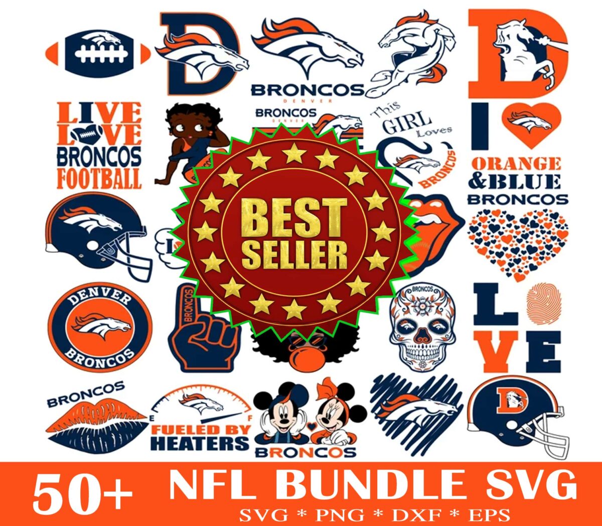 50 Denver Broncos Svg Bundle