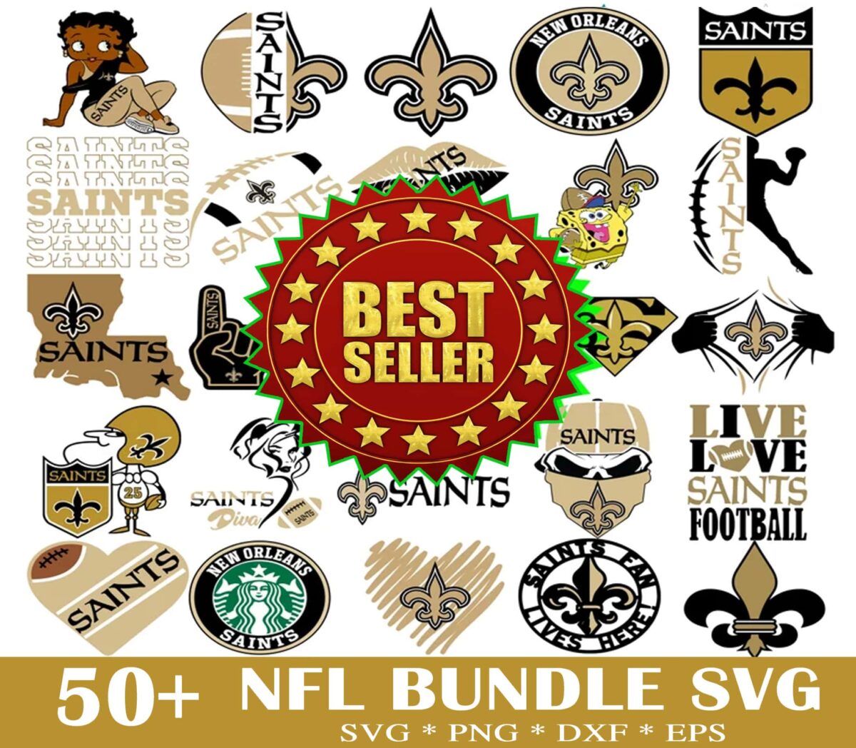 50 New Orleans Saints Svg Bundle