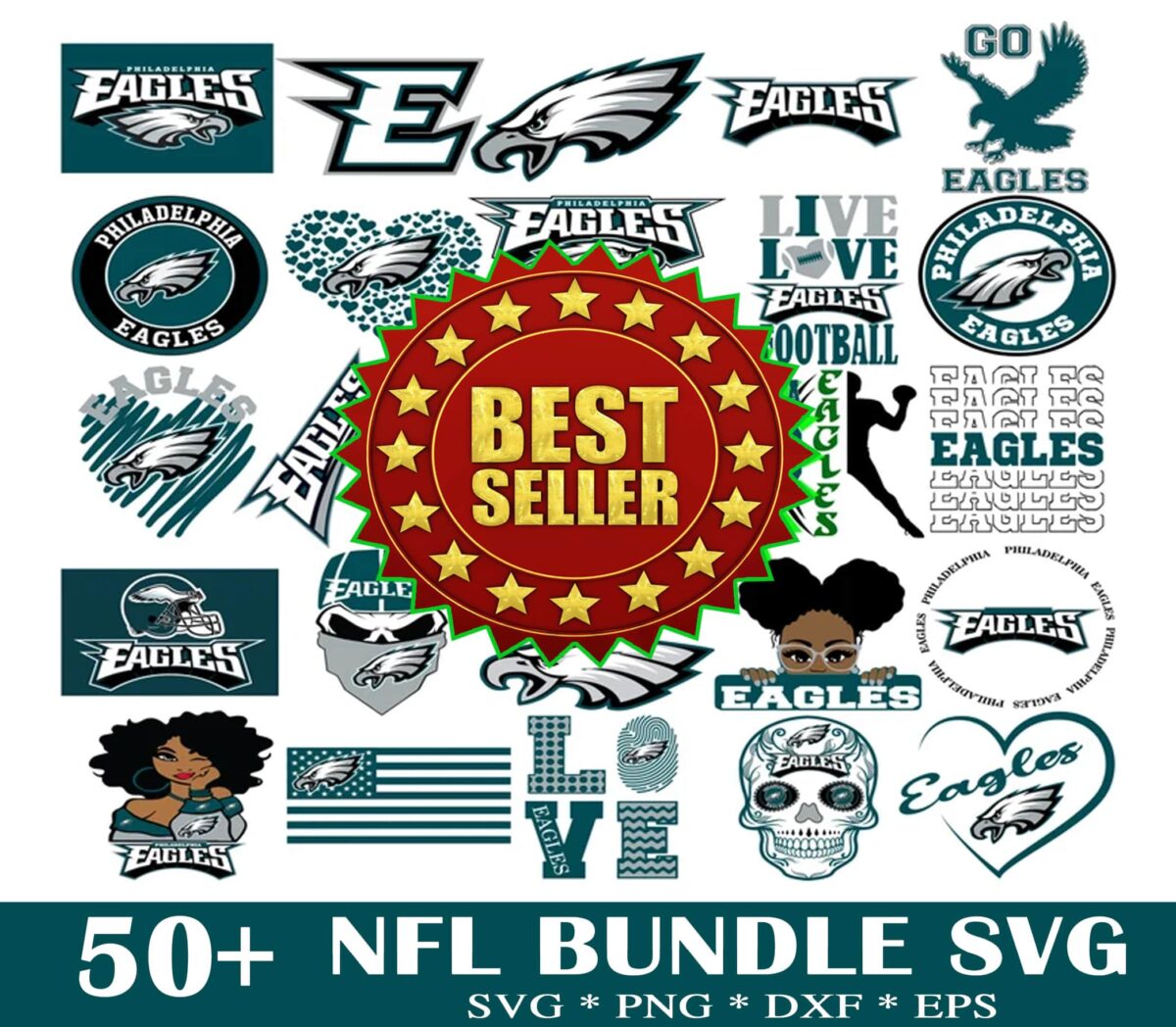 50 Philadelphia Eagles Svg Bundle