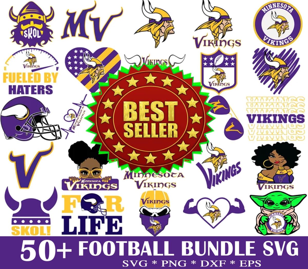 50 Minnesota Vikings Svg Bundle