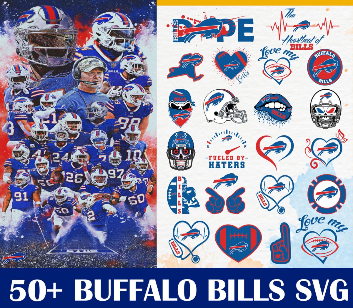 50 Buffalo Bills Svg Bundle