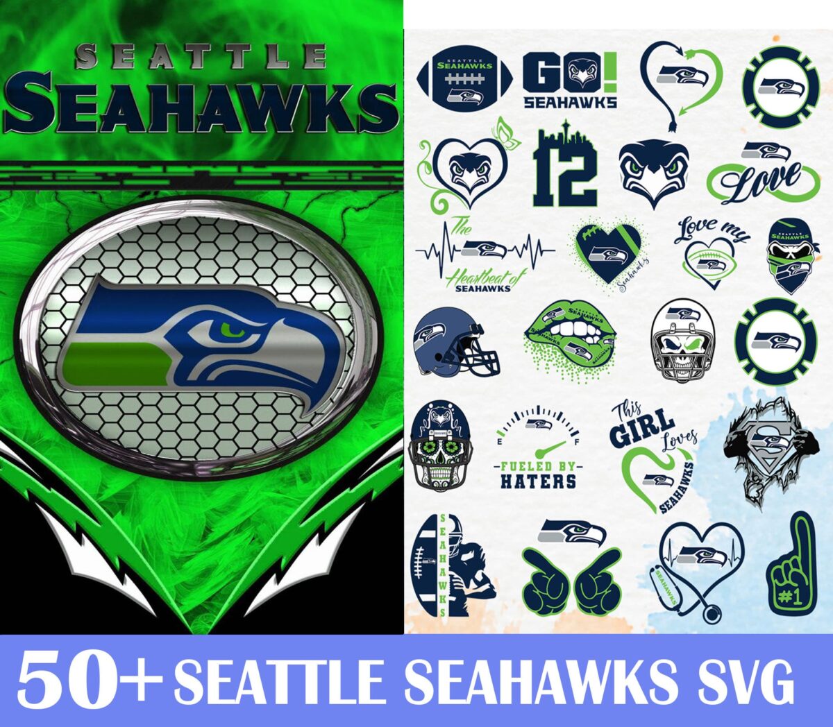 50 Seattle Seahawks Svg Bundle