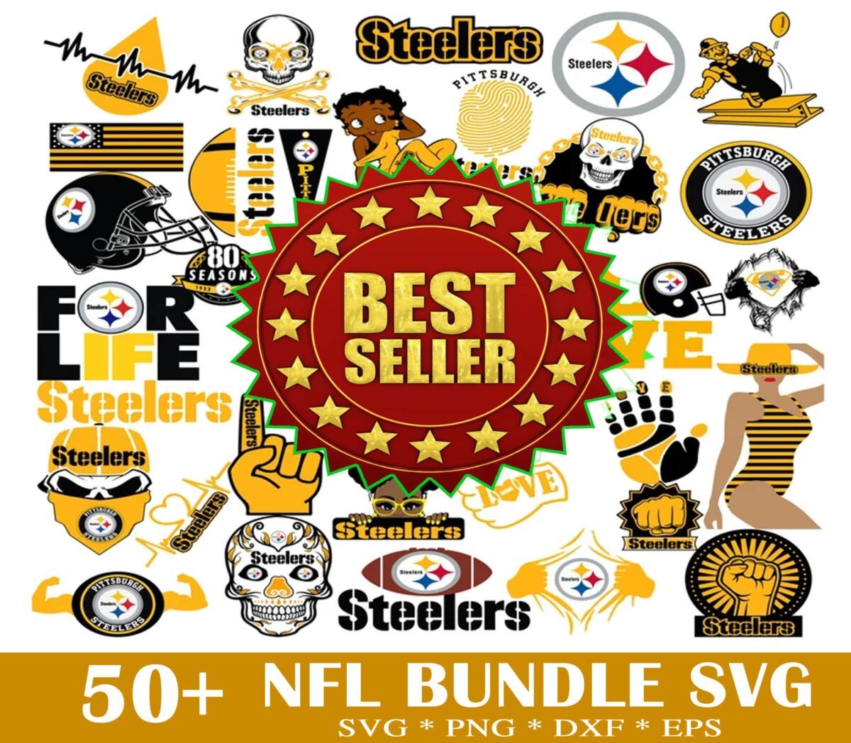 50 Pittsburgh Steelers Svg Bundle