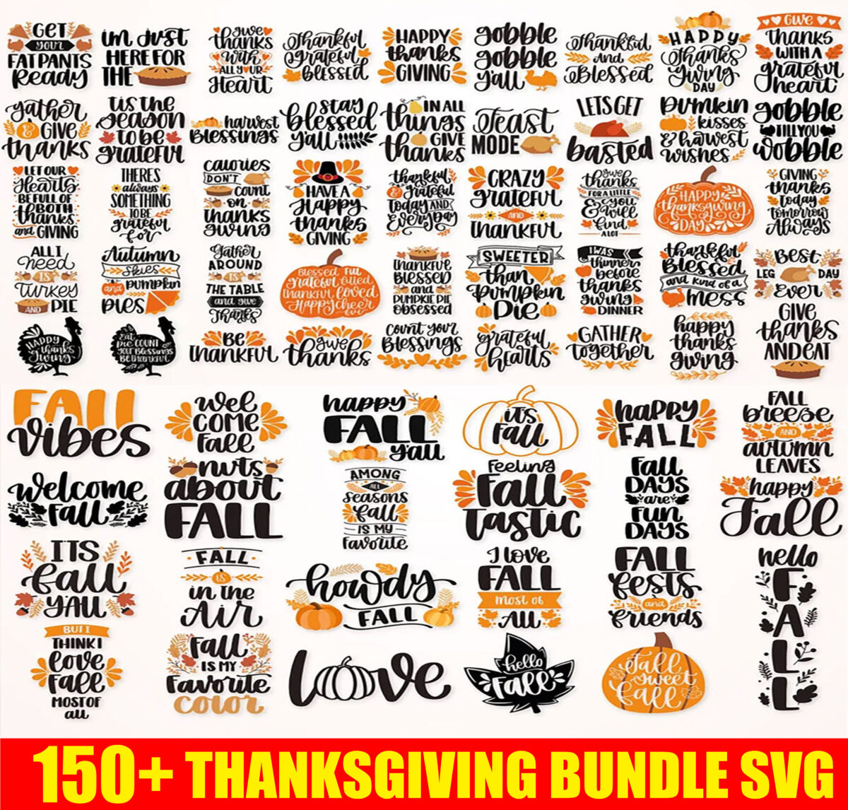 150 Thanksgiving Svg Bundle