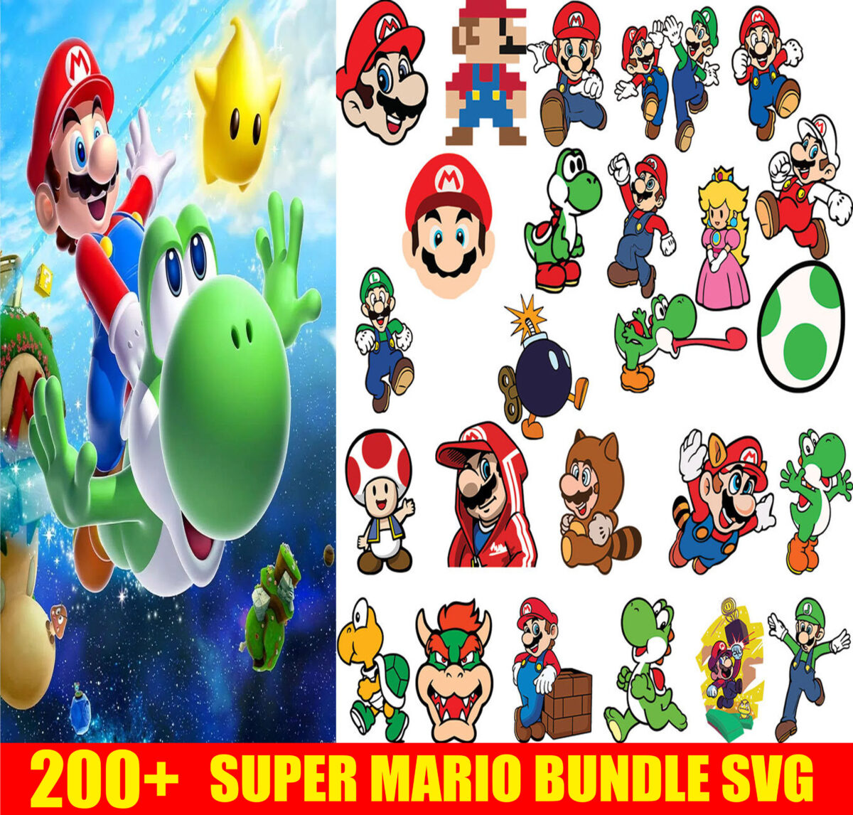 200 Super Mario Svg Bundle
