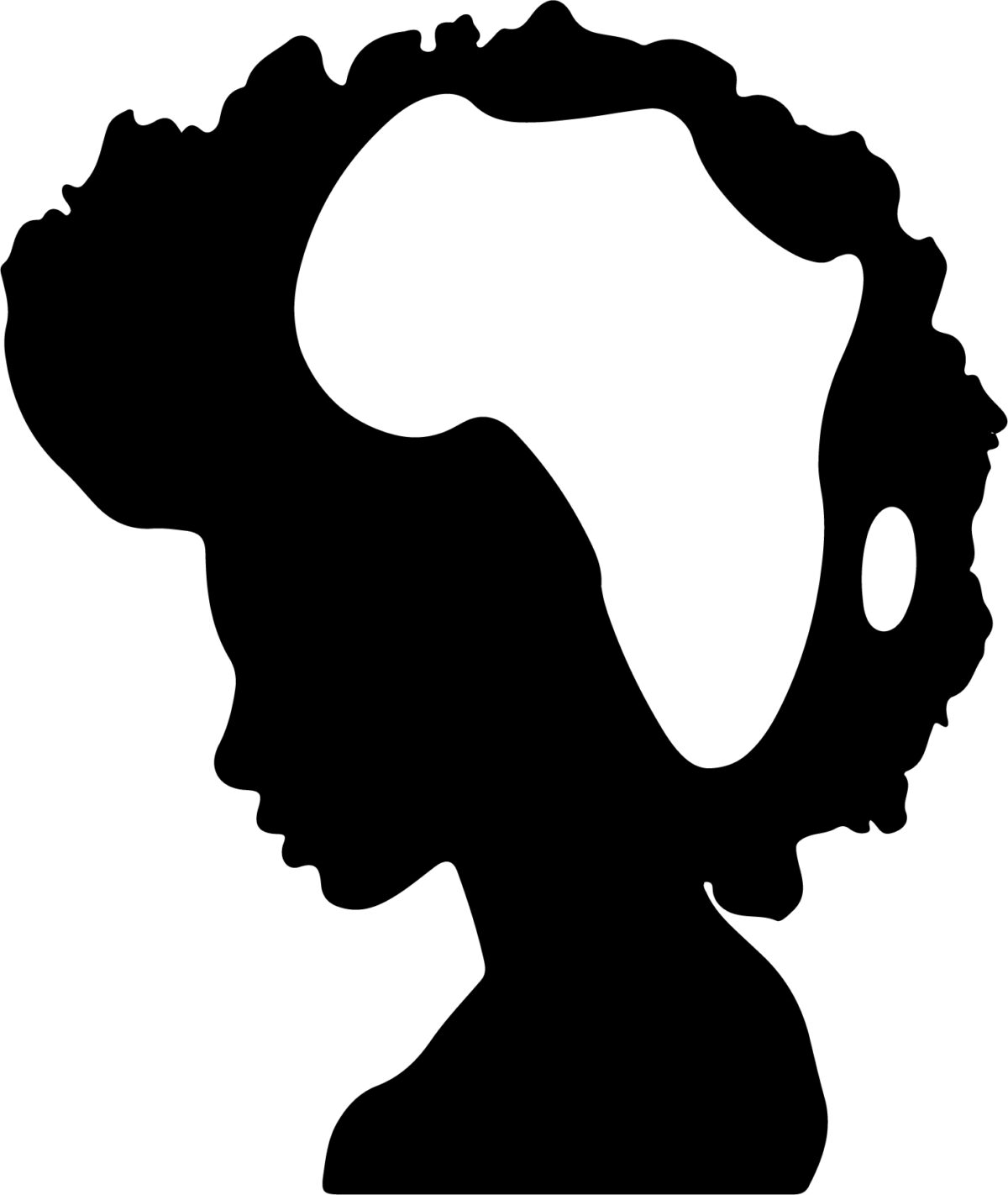 Afro woman with africa Svg