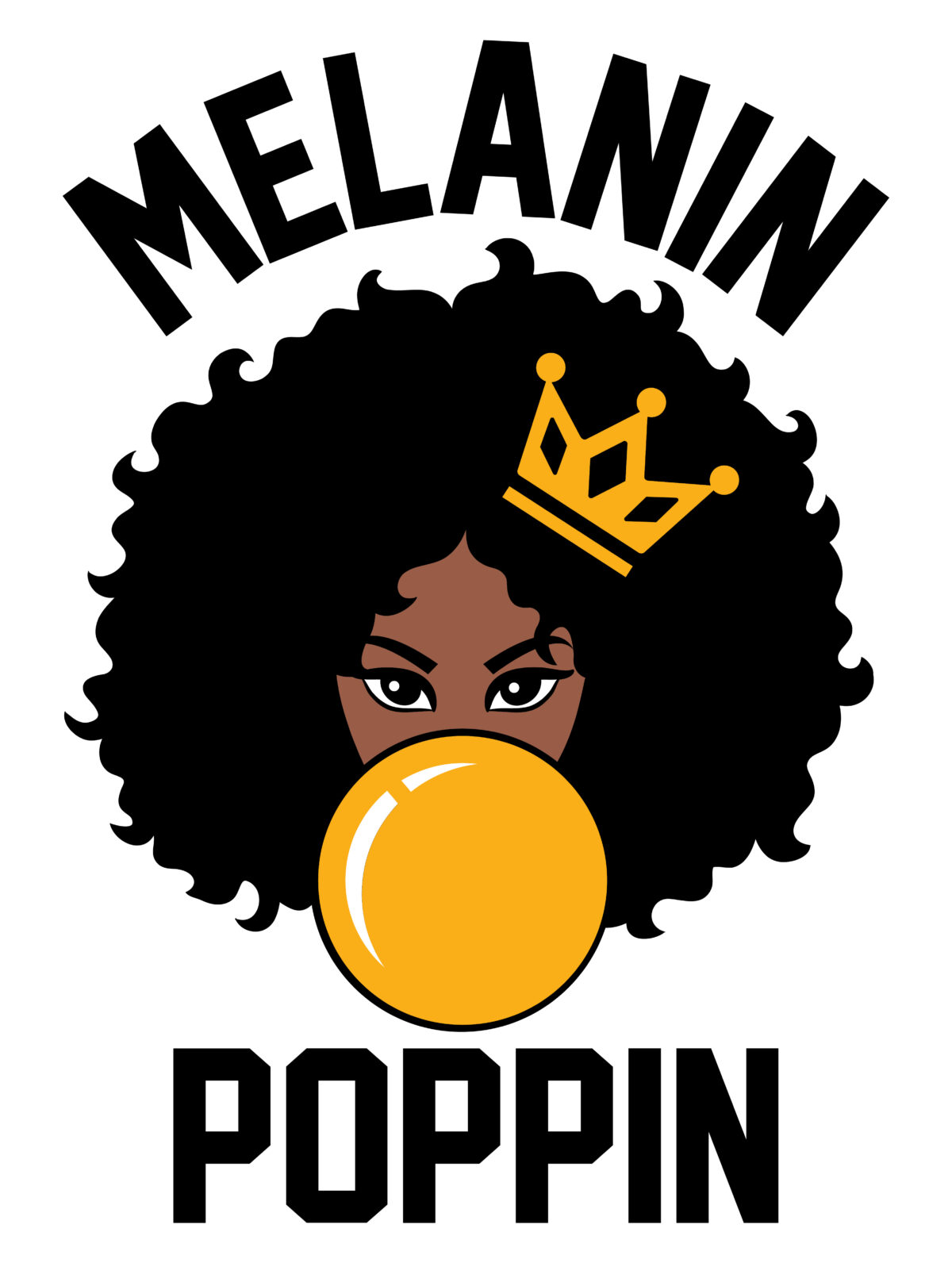 Melanin poppin afro girl Svg