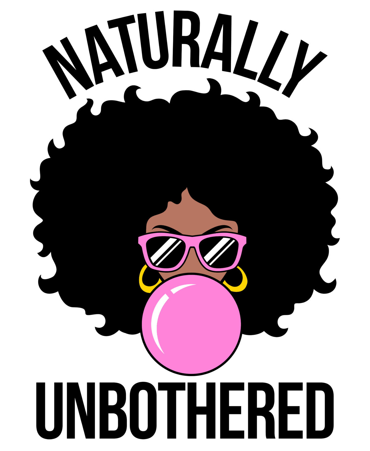 Naturally unbothered afro woman Svg